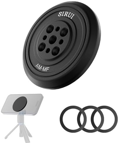 SIRUI Magnetischer Handy-Stativadapter Halterungsadapter mit 3 Kleberingen, kompatibel mit iPhone 15/14/13/12 Serie, Ideal für Stativ, Selfie-Stick und Magic Arm, AM-MF