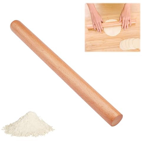 Rouleau Patisserie en Bois, Rouleaux à Pâtisserie, Rouleau a Patisserie Bois, Rolling Pin, Accessoire de Cuisson, pour Pizza, Cookie, Pâte à Nouilles, Pâte Brisée