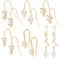 UNICRAFTALE 20pcs 5 Styles 18K Gold Plated Ear Hooks Brass French Hooks Rhinestone Ear Wires Crystal Dangle Finding Hook with Loops for Jewelry Making DIY Earring Findings