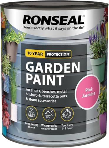 SuperGift.com 0.75L Pink Jasmine Garden Paint, adds colour, Waterproof & Weather-Resistant Exterior Paint for Wood, Brick, Metal & Terracotta