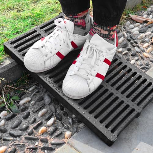 Rejilla de canalón exterior de plástico de alto polímero para entradas de vehículos, garajes y zanjas de aguas residuales. Rejilla de canalón duradera para drenaje de suelo (50 x 35 x 4 cm/1