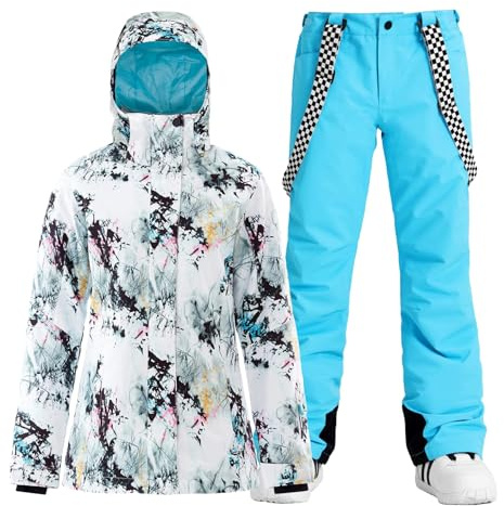 GSOU SNOW Ensemble de Ski Femme 2 Pièces Veste et Pantalon de Ski