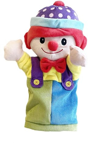 Yooghuge Simulation Clown Hand Puppet Toy Weiches PP Baumwollplüschspielzeug Für Geschichtenerzählen Und Vorschulklassenzimmer Aktivität Clown Hand