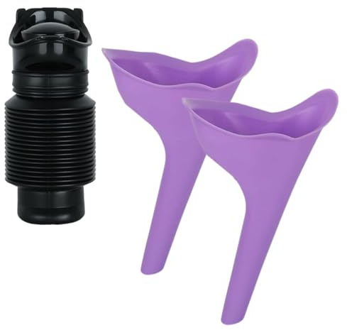 UIEXEA Tragbares Urinal Schrumpfbar Urinflasche Mini 750ml mit 2 Urinbeuteln Faltbar Notfall Toilette Mobile Urinbecher Pinkelhilfe Frauenurinal mit Deckel