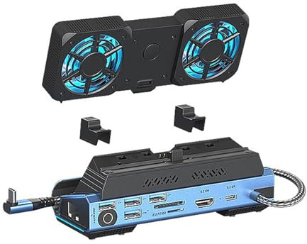 USB Hubs Dockingstation für Konsole Typ-C Dock 4K @ 60Hz Kartenleser Multiport Adapter mit Kühlung Lüfter Display Dock