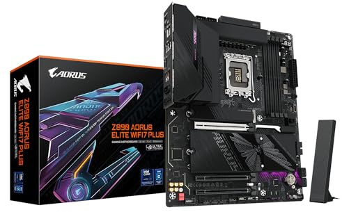 GIGABYTE Z890 AORUS ELITE WIFI7 PLUS Scheda Madre – Supporta CPU Intel Core Ultra (Serie 2), VRM a 16+1+2 fasi, fino a 9466 MHz DDR5 (OC), 1x PCIe 5.0 + 3x PCIe 4.0, Wi-Fi 7, LAN 5 GbE, USB 4