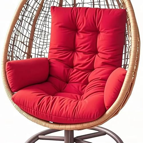 Generisch Hängesessel Kissen Wasserfest, Sitzkissen Hängesessel mit Weicher PP-Baumwolle Füllung, Hängesessel Polster für Hängekorb Outdoor & Indoor, Bequemes Ersatzkissen,Rot
