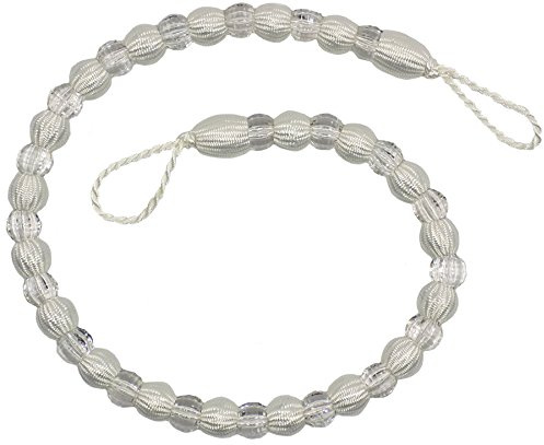 Alan Symonds Earle Beaded Rope Curtain Tie Back, White