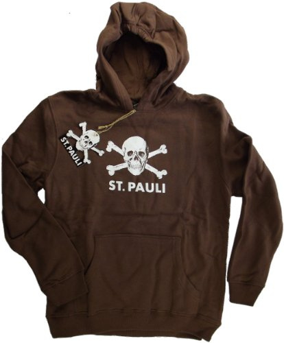 FC St. Pauli Kinder Kapuzenpullover Totenkopf braun (164)