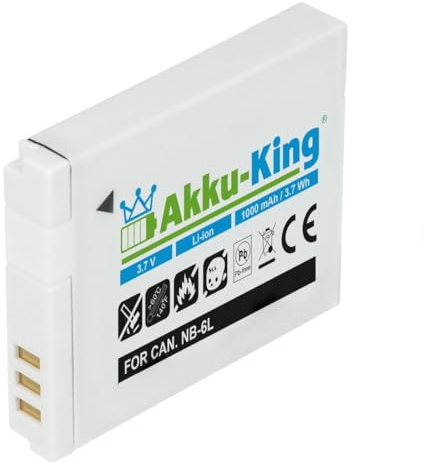 Akku-King Akku kompatibel mit Canon NB-6L, NB-6LH Li-Ion - 1000mAh - für 110 is, IXY 10S, PowerShot D10, D20, SD4000, SX260