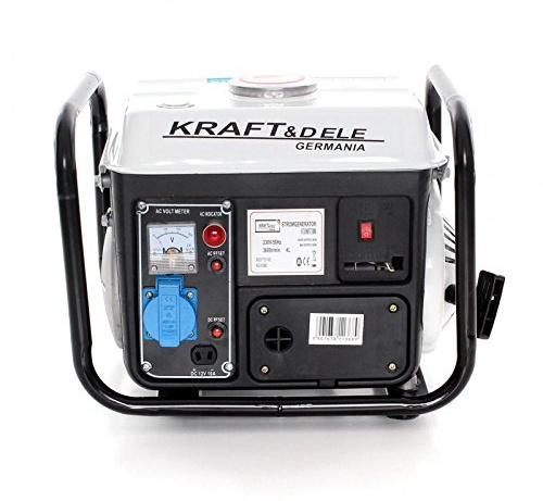 Grupo electrógeno TR-KD109B. Generador de corriente, tipo silenciado, transportable.1000 W / 1300 W. Motor de 2 tiempos monofásico con silenciador catalítico.Funcionamiento con mezcla al 2%. Arranque manual con correa. 1 toma, Bianco