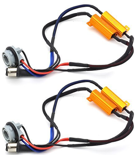 KATUR 2 x 50 W 8 Ohm 1157 BAY15D 7528 1196 1034 1016 LED-Lastwiderstände Ersatz schnelles Hyper Blitzlicht für LED Blinker Blinklicht oder LED Kennzeichenbeleuchtungsfehler