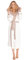 LEVERIE Lunga vestaglia invernale donna in pile con cinturino e tasche, Mod. 1 bianco/beige, S