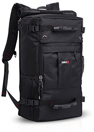 FANDARE Outdoor Climbing Backpack Mountaineering Rucksack Trekking DaypackTravel Hiking Shoulder Bag 17 Inch Laptop Multipurpose Knapsack Men/Women High Capacity Waterproof Polyester 50L Black
