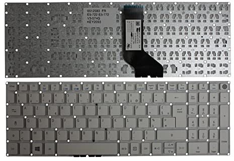 Keyboards4Laptops Française Blanc Clavier pour Ordinateur Portable (PC) de Remplacement Compatible avec Acer L5VT_A50W