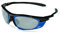 JSP Meteor KN UV400 - Gafas con marco azul brillante con lente de espejo plateado, recubrimiento AS/AF, 10 unidades (1METB21SM)