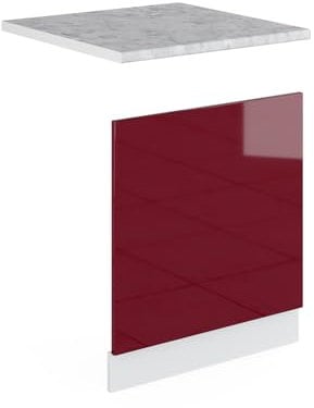 Vicco Frontblende R-Line, Bordeaux Hochglanz/Weiß, 60 cm ohne Arbeitsplatte