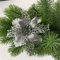 Hava Kolari 5pcs Weihnachtsblume, Künstliche Blumen Weihnachtsbaumdekoration Weihnachtsbaum Blume Deko Weihnachtsdekoration Ornamente (Silber)