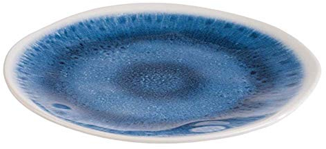 APS 84674 - Piatto Blue Ocean, in melamina, 21,5 x 2 cm, colore: Bianco/Blu