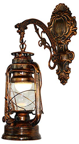 Ocobudbxw Vintage LED Lámpara de Pared Granero Linterna Retro Queroseno Aplique Estilo Europeo Antiguo