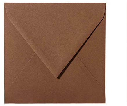 25 / Quadratische/Briefumschläge/feuchtklebend/Farbe/Braun/ 15 x 15 cm 150 x 150 mm/Umschläge 120g