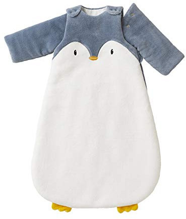 Vertbaudet Baby Winterschlafsack Pinguin, Ärmel abnehmbar wollweiß/grau 104CM