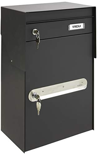 ARREGUI Bigpack Mail EP2014 Paketkasten aus Stahl für Post und große Pakete, Einzel-Briefkasten, schwarz