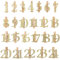 Papierdrachen 24 Holzklammern mit Glitzerzahlen für Adventskalender - Gold Set 2 - Funkelnde Deko für deinen Weihnachtskalender - für Kinder und Erwachsene