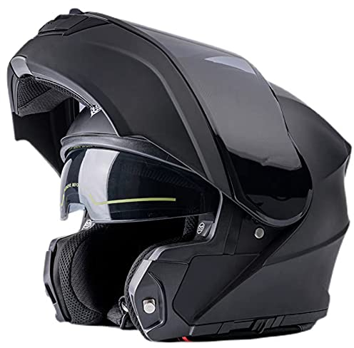 Modular Motorcycle Helmet Flip Up Front Motorcycle Helmet with Double Sun Visor Lightweight Full Face Motorbike Helmet DOT/ECE Approved Large Crash Helmets for Adults Men Women Matte Black 2,4XL