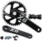 catazer Kurbelgarnitur Mountainbike Kurbelarm Set Single Speed 175 mm Kurbelgarnitur mit Tretlager 32T/34T/36T/38T Kettenblatt für MTB Bike (175 mm schwarz, 38T)
