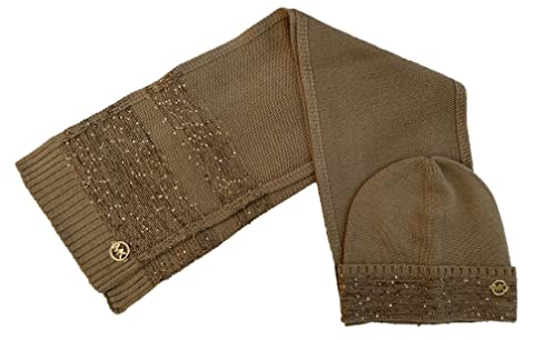 Michael Michael Kors Women`s Scarf and Hat 2 Piece Gift Set (Beige(539235C-252), One Size)