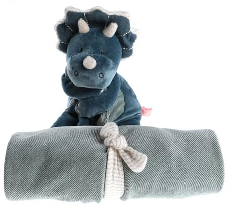 Noukie's Schmusetuch für Kinder Meine erste Decke Ops – Plüsch aus Veloudoux + Kinderdecke aus Musselin