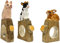 your castle Serviettenringe|Handgeschnitzt|Tierdesign - Hase, Kuh, Schwein|3er-Set|aus Holz|Handbemalt|Vielseitig einsetzbar|mit Standfestem Boden|11x6x2 cm