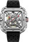 CIGA Design Automatik Uhr Herren - X Serie SUV Armbanduhr Quadratisch Mechanische Skelettuhr Edelstahl Saphirglas mit Nylon- und Silikonarmband, Weltraum Silber