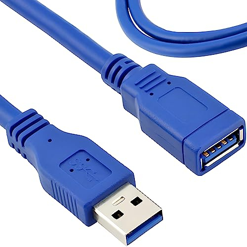 Retoo USB Verlängerung 3.0 Kabel 3M Verlängerungskabel A Stecker auf A Buchse Schnellladekabel Abwärtskompatibilität für Kartenlesegerät Tastatur Drucker Scanner Kamera Blau