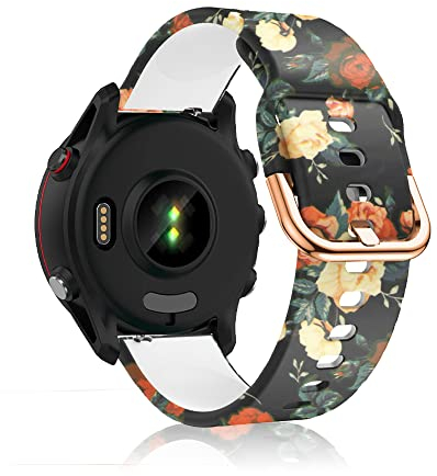 SeNool 18mm Bracelet pour Huawei Watch GT 4 41mm/Garmin Venu 3S/Venu 2S, Silicone Bande Band pour Garmin Forerunner 265S/Forerunner 255S Music/Vivoactive 4S 40mm/Vivomove 3S 39mm - Rote Rose