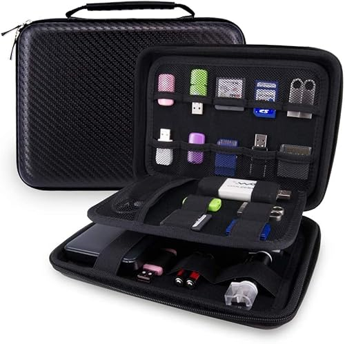 MEETOZ USB Case Bag - Portable EVA Waterproof Shockproof Case for Drive/GPS/Digital Camera