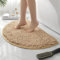 HYFAN Tappeto da bagno semi-rotondo in ciniglia in microfibra, antiscivolo, super assorbente, ad asciugatura rapida, morbido, lavabile in lavatrice, semi cerchio, decorazione per pavimenti