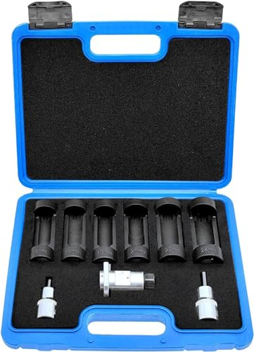 ZKTOOL 9 pièces Douille d'écrou de jambe de force d'entraînement 12pt 1/2, 16mm 18mm 19mm 21mm 22mm 24mm, Outil d'embout de douille d'écarteur de jambe de suspension, Outil de retrait d'amortisseur