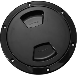 A ABSOPRO Boat Inspection Deck Plate Hatch 5 Marine Hatch Deck Plate | Marine Round Inspection Hatch Deck Plate, with Detachable Cover, Water Tight, for Outdoor Installations, Black
