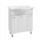 .Deftrans Domodomo Badezimmerschrank mit Waschbecken, 82 x 75 x 33 cm weißer Waschbeckenschrank, Keramik Waschbecken Set, Standschrank für Bad
