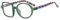 MUTYNE Quadratische Brille Damen Herren Mode Klare Brille Optische Brillengestell Persönlichkeit Runde Transparente Linse Spektakel,Grün,Einheitsgröße
