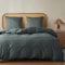MR&HM Bettwäsche 220x240 3-teilig Baumwolle - Bettwäscheset aus 100% Baumwolle 220 x 240 x 1 Plus Zwei Kissenbezüge 80 x 80 mit Reißverschluss, weiche und komfortable Bettwäsche, Dunkelgrün