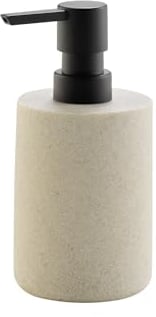 Douceur d'Intérieur Granite Dispenser per Sapone, Diametro 7 x 16 cm, poliresina, Tinta Unita, Sabbia