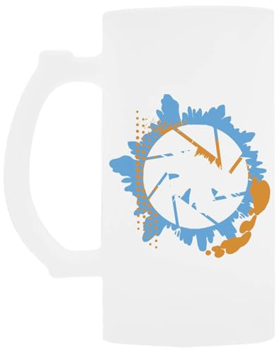 Udaytee Portal Abstract Aperture Logo Handle Glass Beer Mug