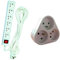 Voltman DIO013076 Bloc 6 Prises 2P + T + Interrupteur Cordon 4 m, Blanc & Triplite 3X 16A Triangulaire - Blanc - Zenitech