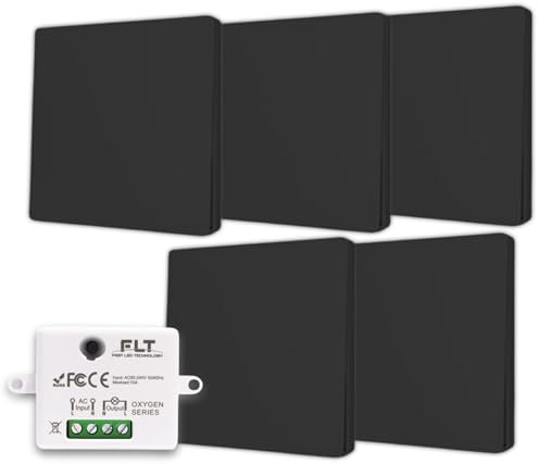 Interrupteur sans fil et sans pile Auto alimenté - Écologique - Qualité Pro - Va et vient RF 5 télécommande mural + 1 relais radio encastrable - Longue Distance - Intérieur Extérieur IP64