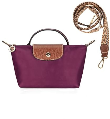 DOMAT Crossbody Tasche für Frauen, Chic leichte Geldbörse mit Leder Top-Griff, kompakte Clutch Bag, Schulter Handtasche (Rotwein)