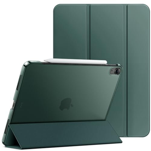 JETech Hülle für iPad Air 13 Zoll M3/M2 (2025/2024), Dünn Standfuß Hart Rückenschale Smart Abdeckung mit Auto Wachen/Schlafen (Nachtgrün)