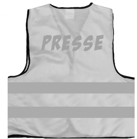 Presse - Zeitungsausträger Warnweste BZW. Signalweste mit reflektierendem Aufdruck - Größe S/M, Weiss